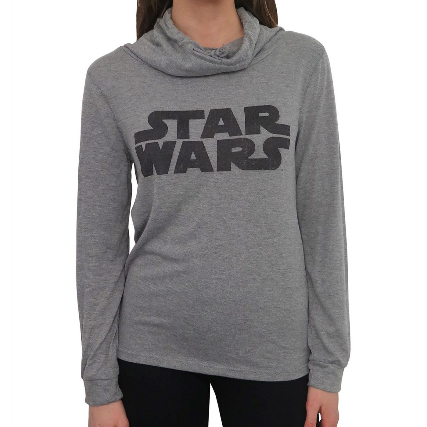Star Wars Classic Logo Women's Cowl Sweater, Grey