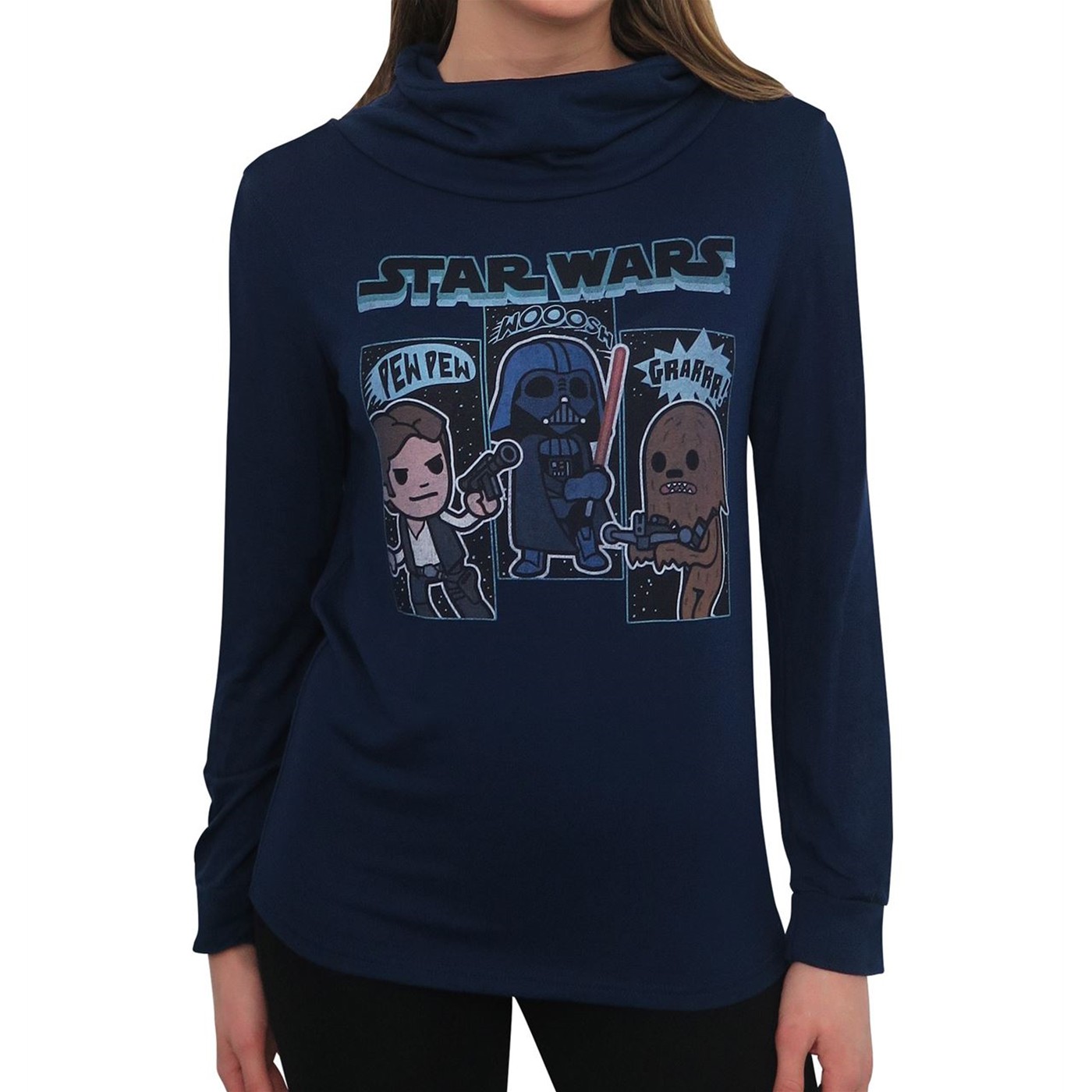 Star Wars Sound Effects Women's Cowl Sweatshirt, Blue