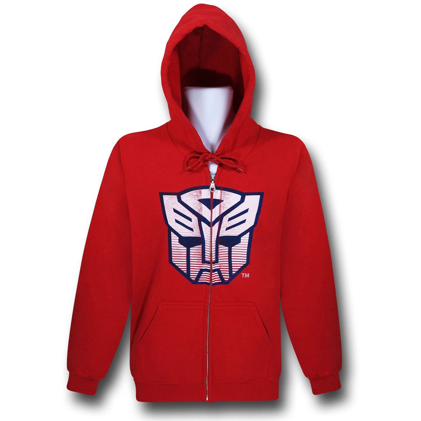 Transformers Autobot Red Zip-Up Hoodie, Red