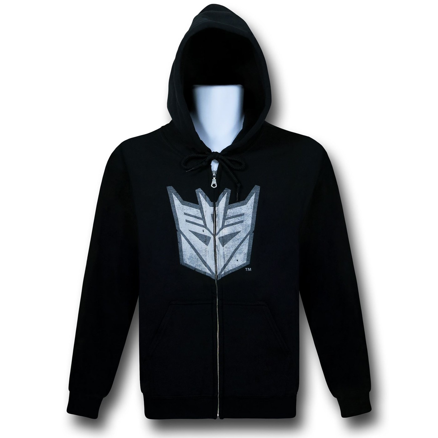 Transformers Decepticon Black Zip-Up Hoodie, Black