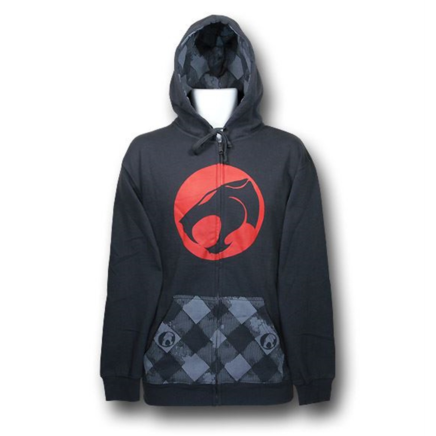 Thundercats Symbol Charcoal Zip-Up Hoodie, Grey