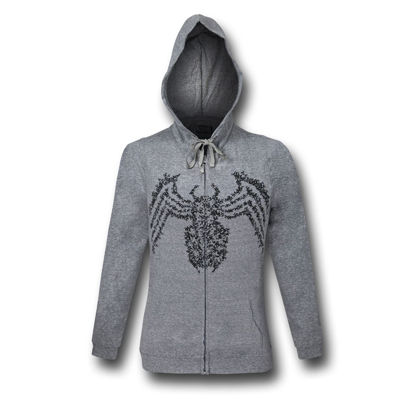 Venom Cluster Symbol Men's Light Zipper Hoodie, Grey