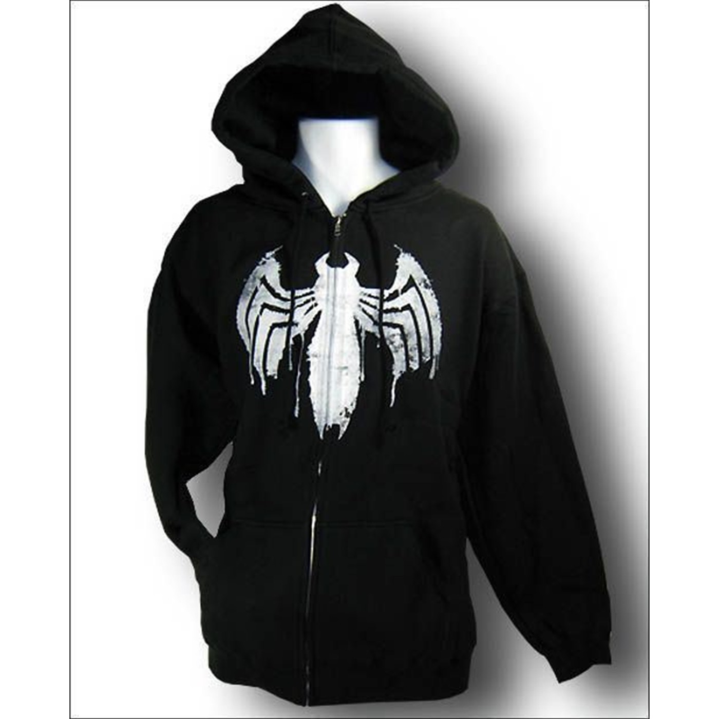Venom White Spider Zip-Up Hoodie