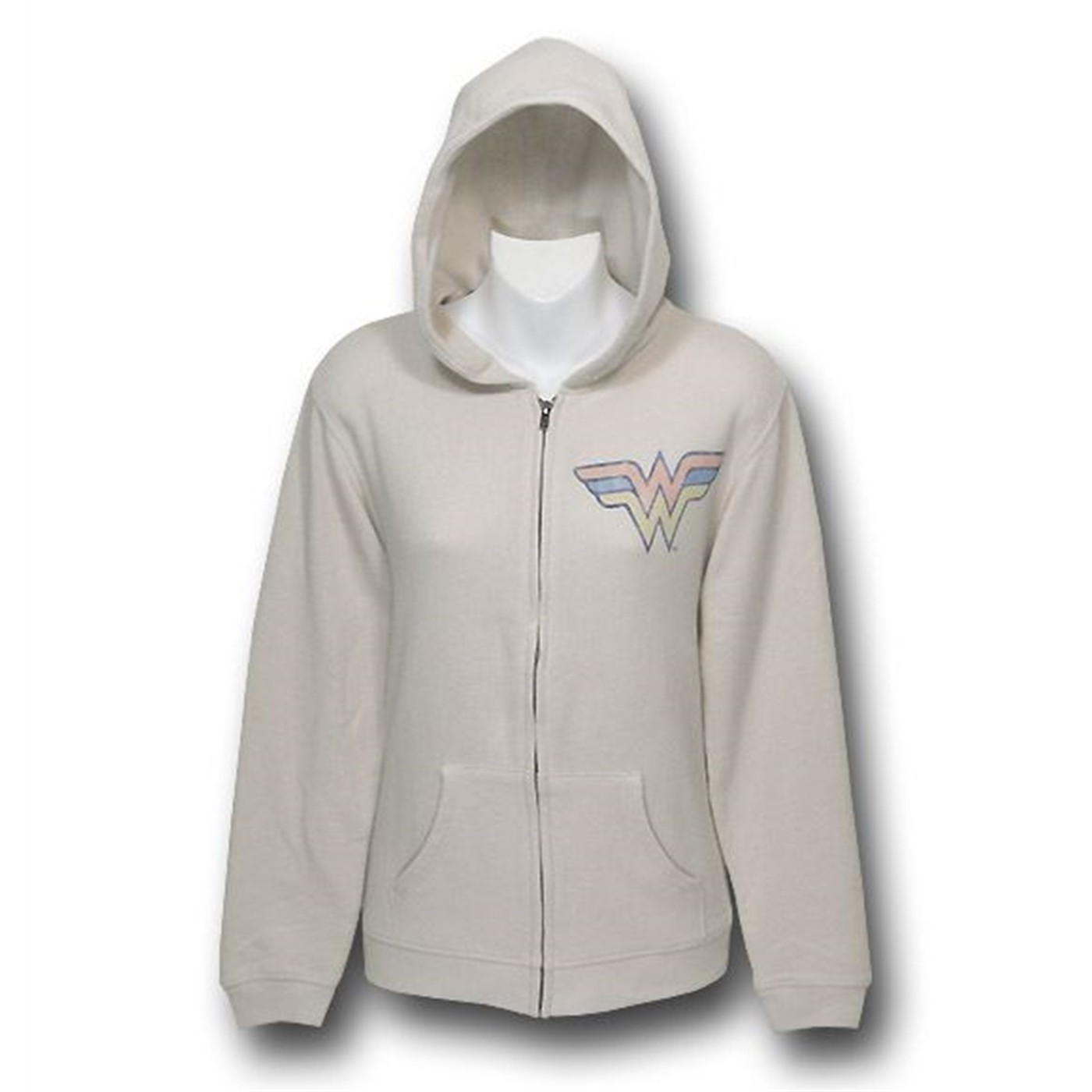 Wonder Woman Juniors Junk Food Cream Hoodie, White