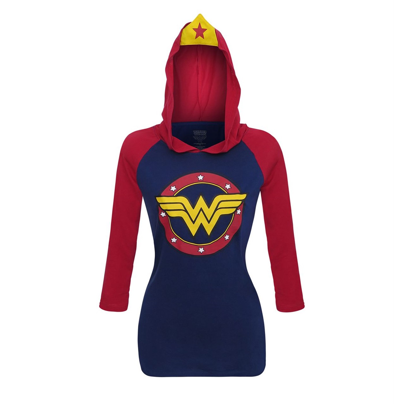 Wonder Woman Stars Symbol Women's Hoodie with Crown