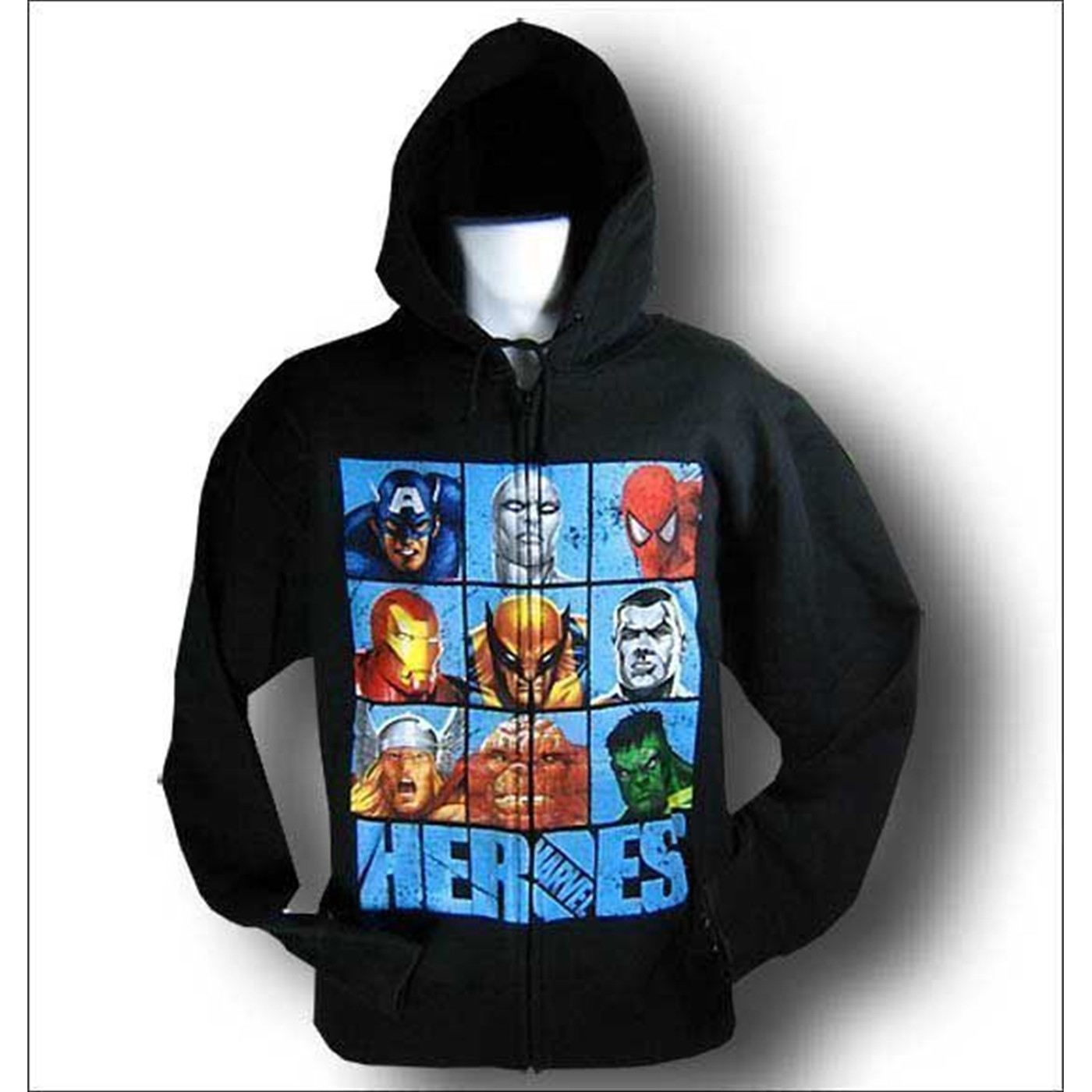 Marvel Hooded Sweatshirt Block Faces Hoodie