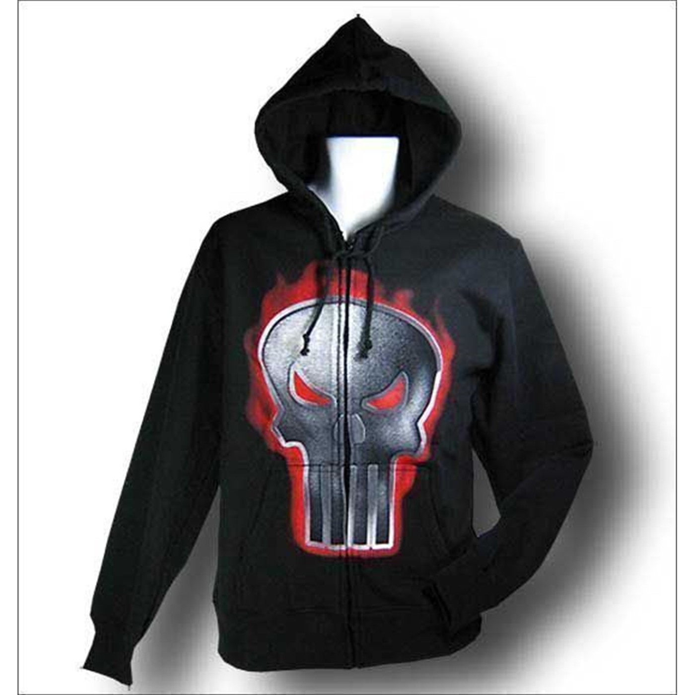Punisher Hooded Sweatshirt Ignited Hoodie, Black