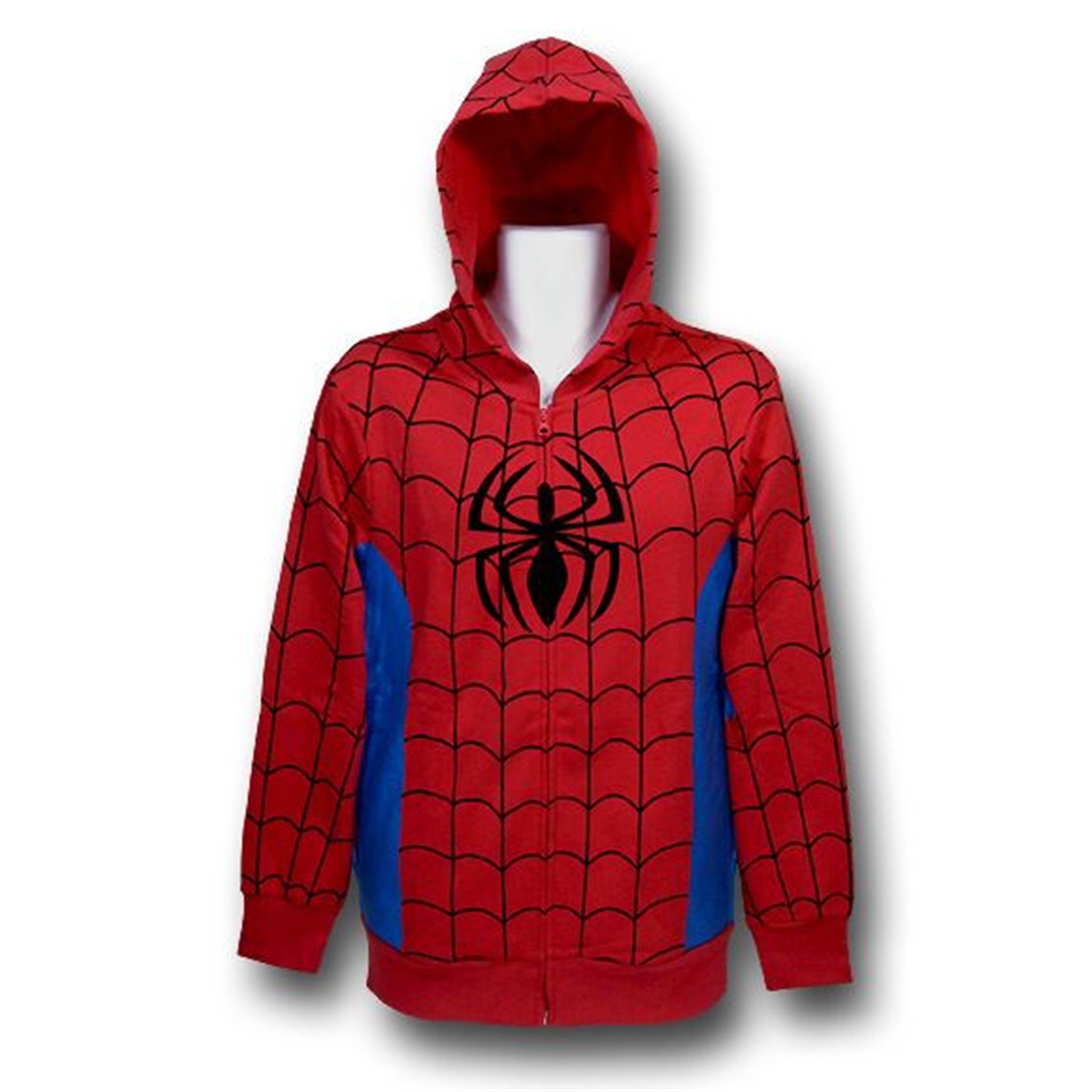 Spiderman Zip-Up Costume Hoodie w/Eyes, Red