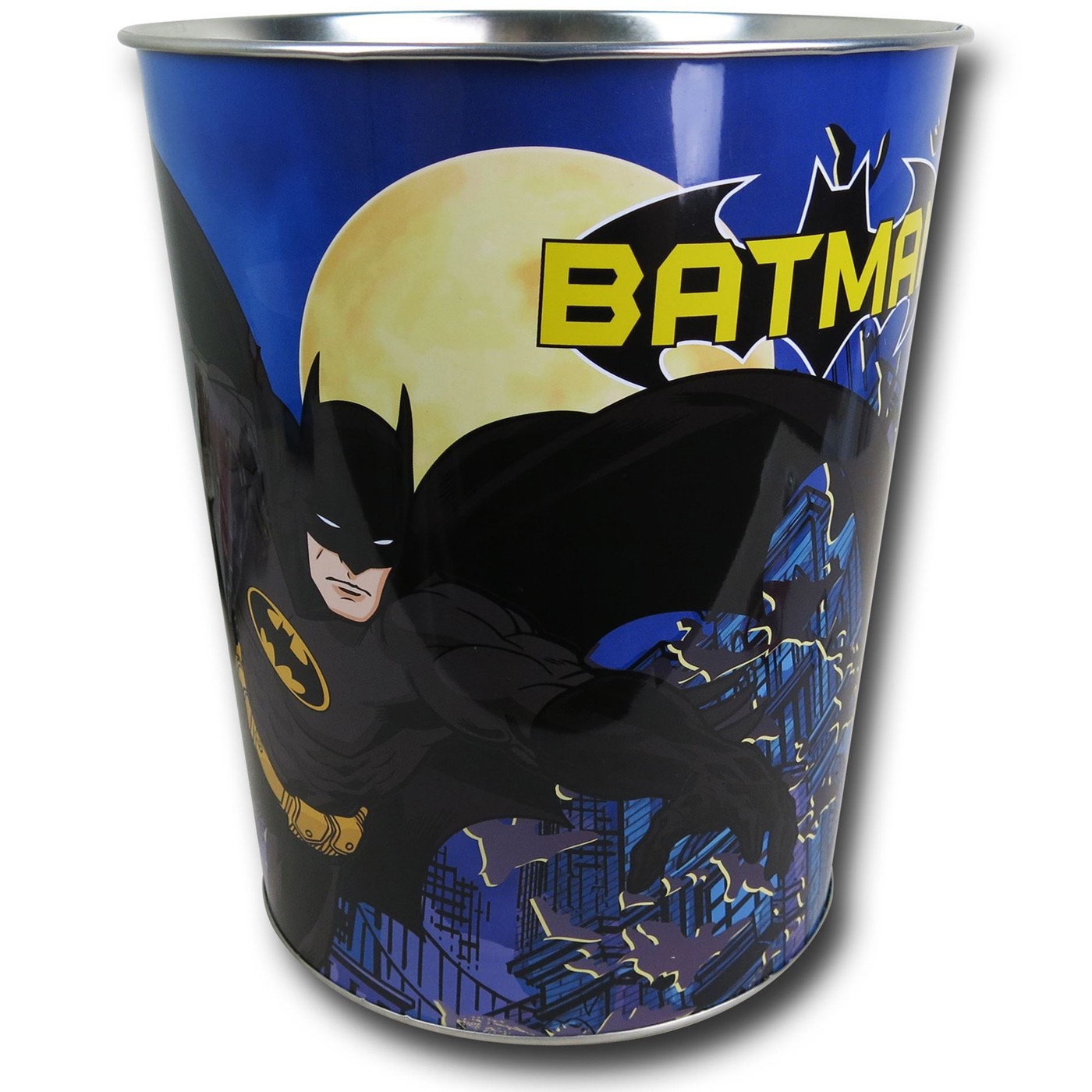Batman Soaring Tin Waste Basket, Blue
