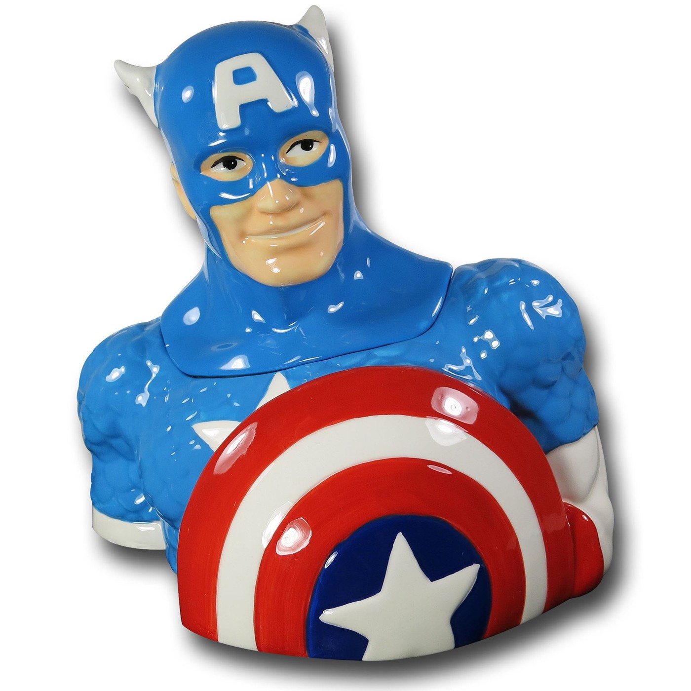Captain America Bust Cookie Jar, Blue