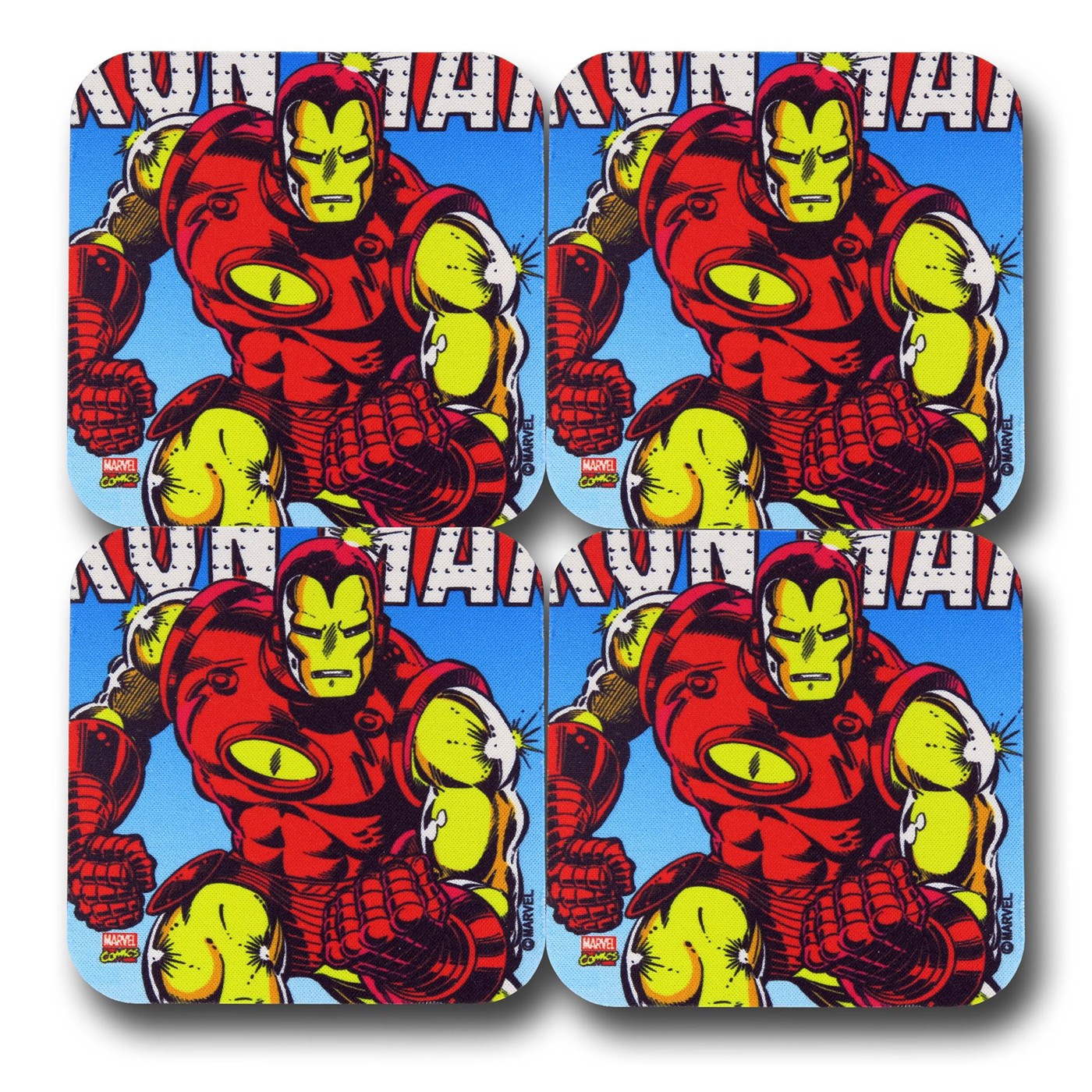 Iron Man Neoprene Coaster Set, Red