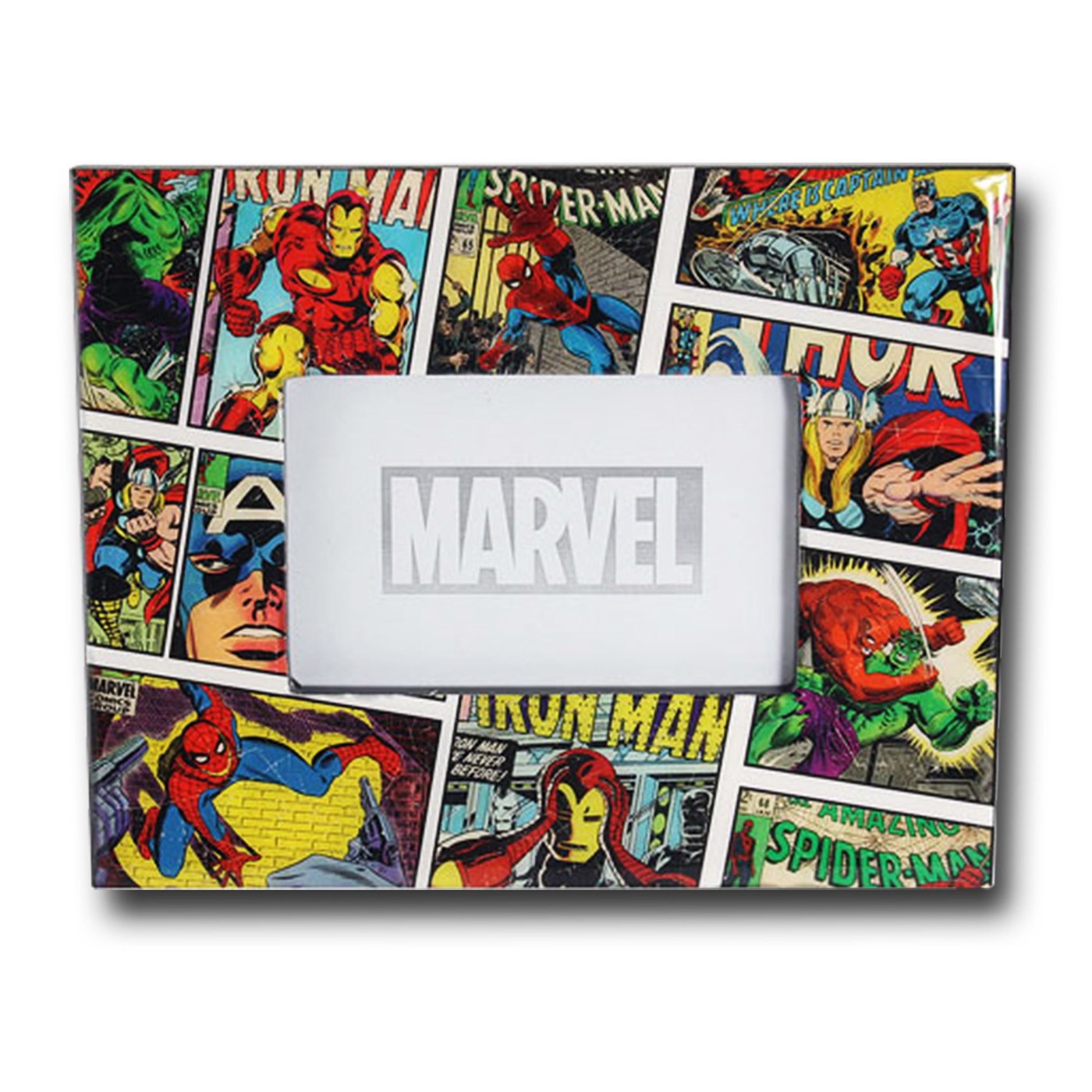 Marvel Comic Art 4x6 Wooden Picture Frame, White
