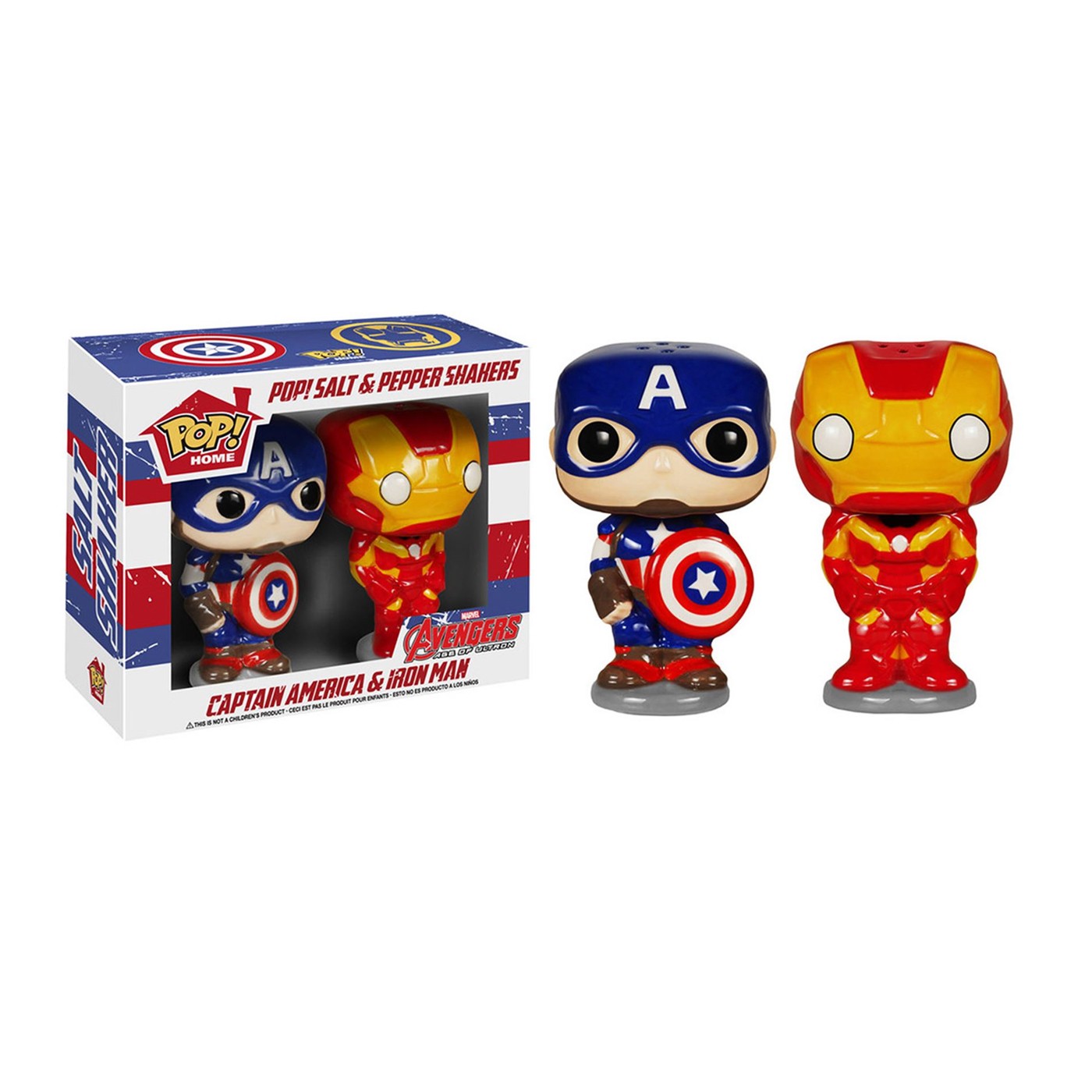 Captain America and Iron Man POP Salt and Pepper Shakers, Blue
