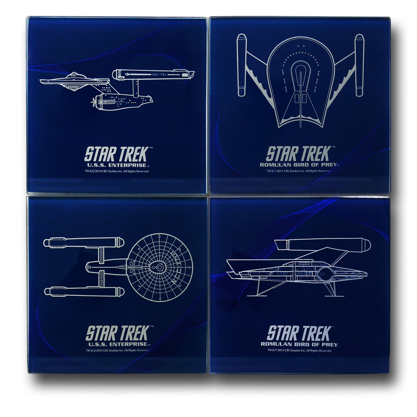 Star Trek Ship Design 4pc Coaster Set, Blue