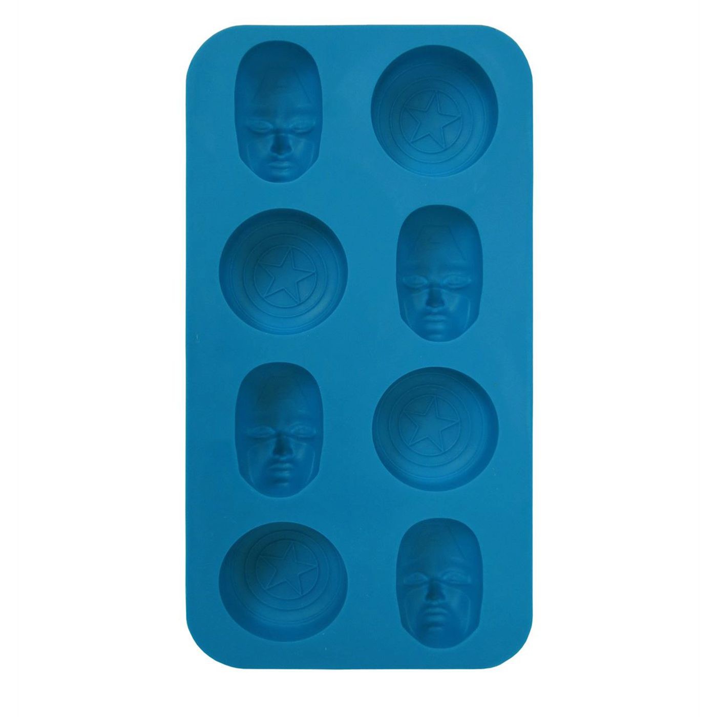 Captain America Shield and Faces Ice Cube Tray, Blue