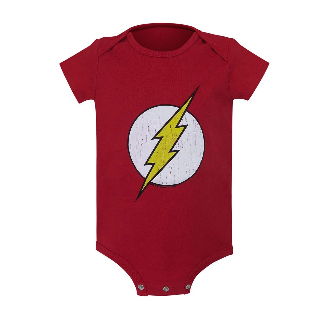 Flash Distressed Symbol Infant Snapsuit, Red