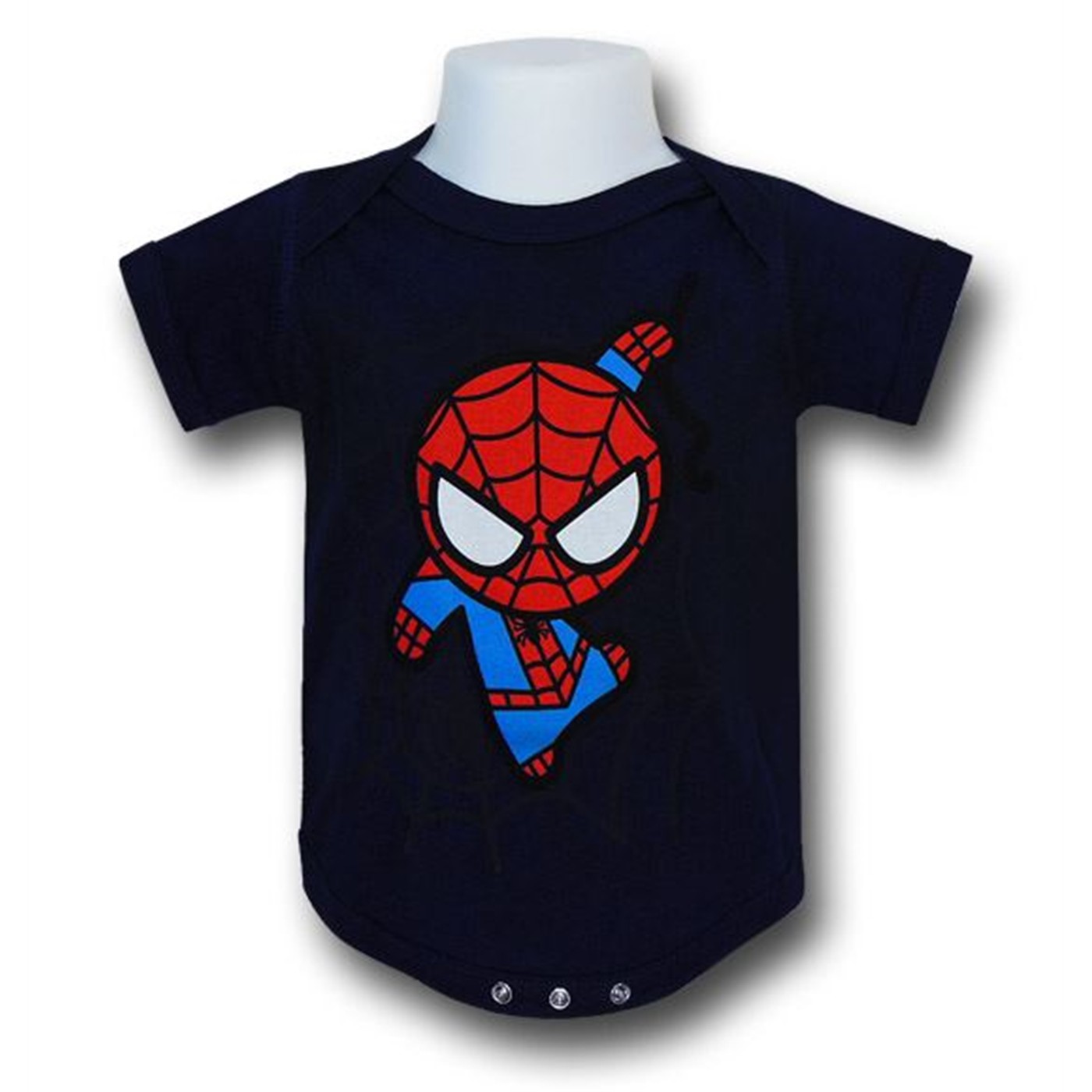 Spiderman Toy Image Navy Infant Snapsuit, Blue