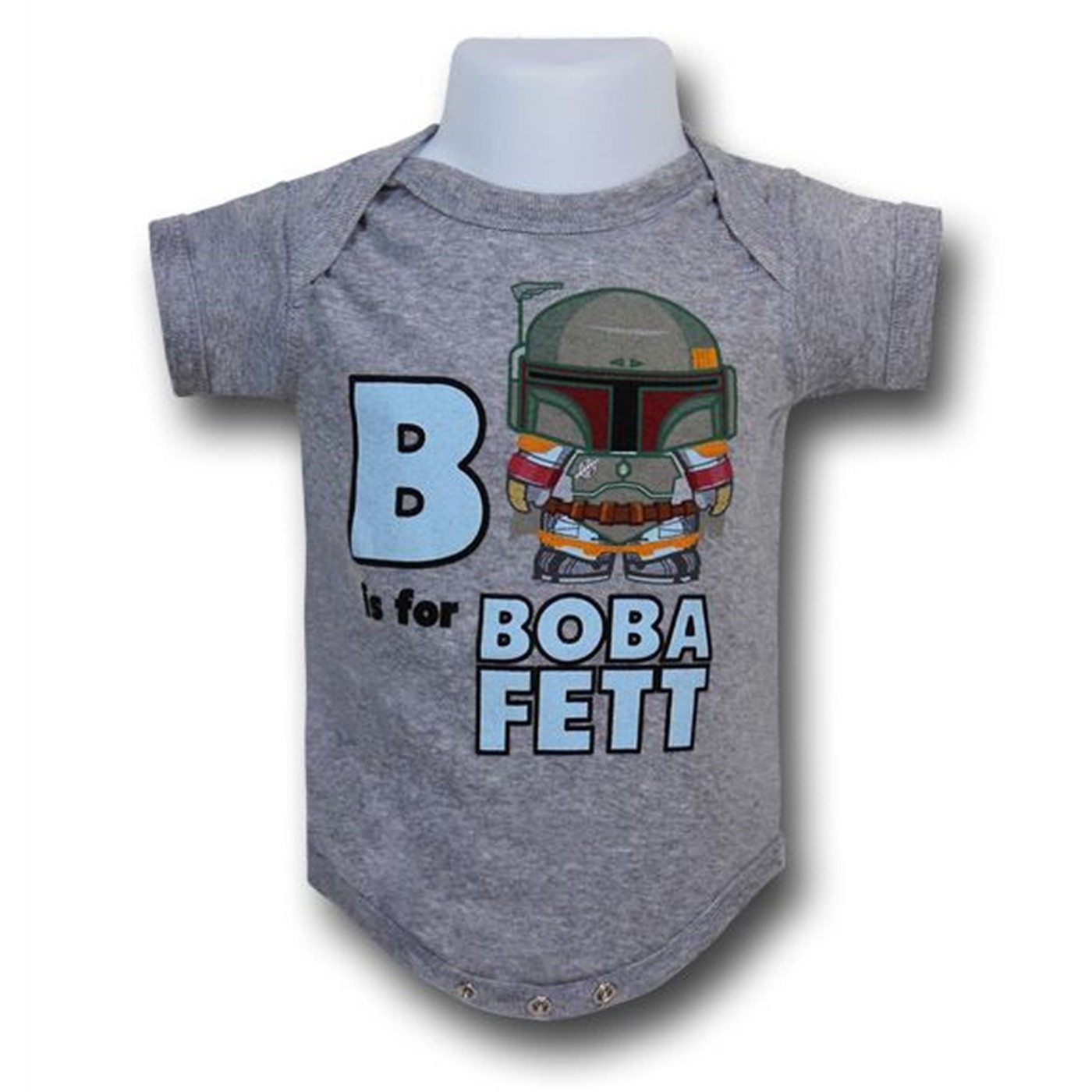 Star Wars B is for Boba Infant Snapsuit, Grey