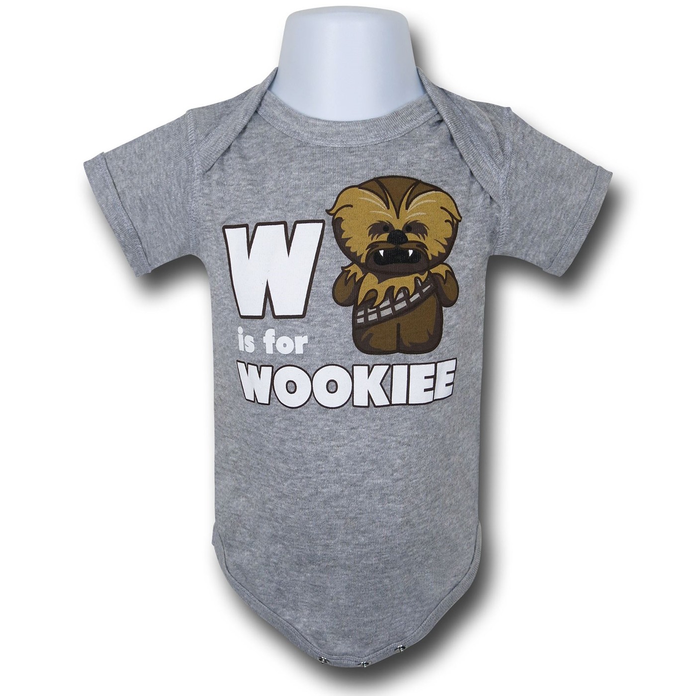 Star Wars W Is For Wookiee Infant Snapsuit, Grey