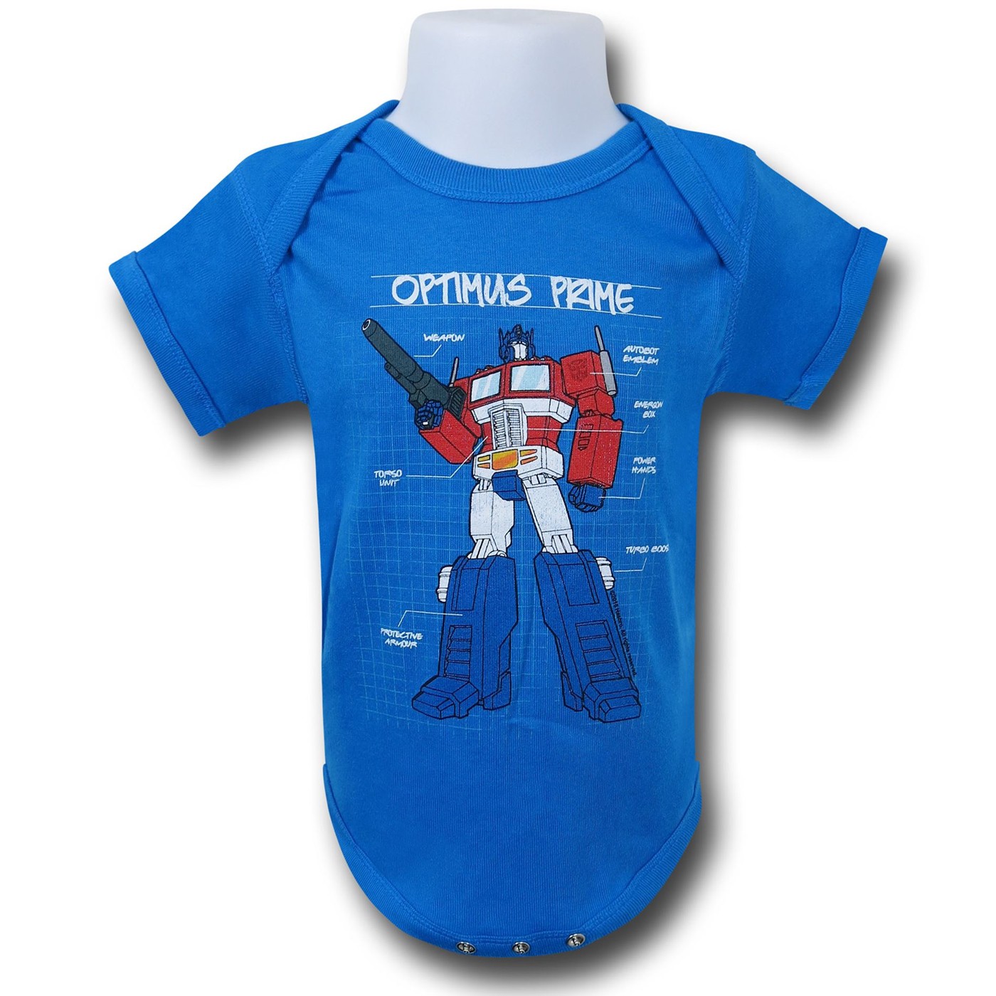Transformers Optimus Prime Diagram Infant Snapsuit, Blue