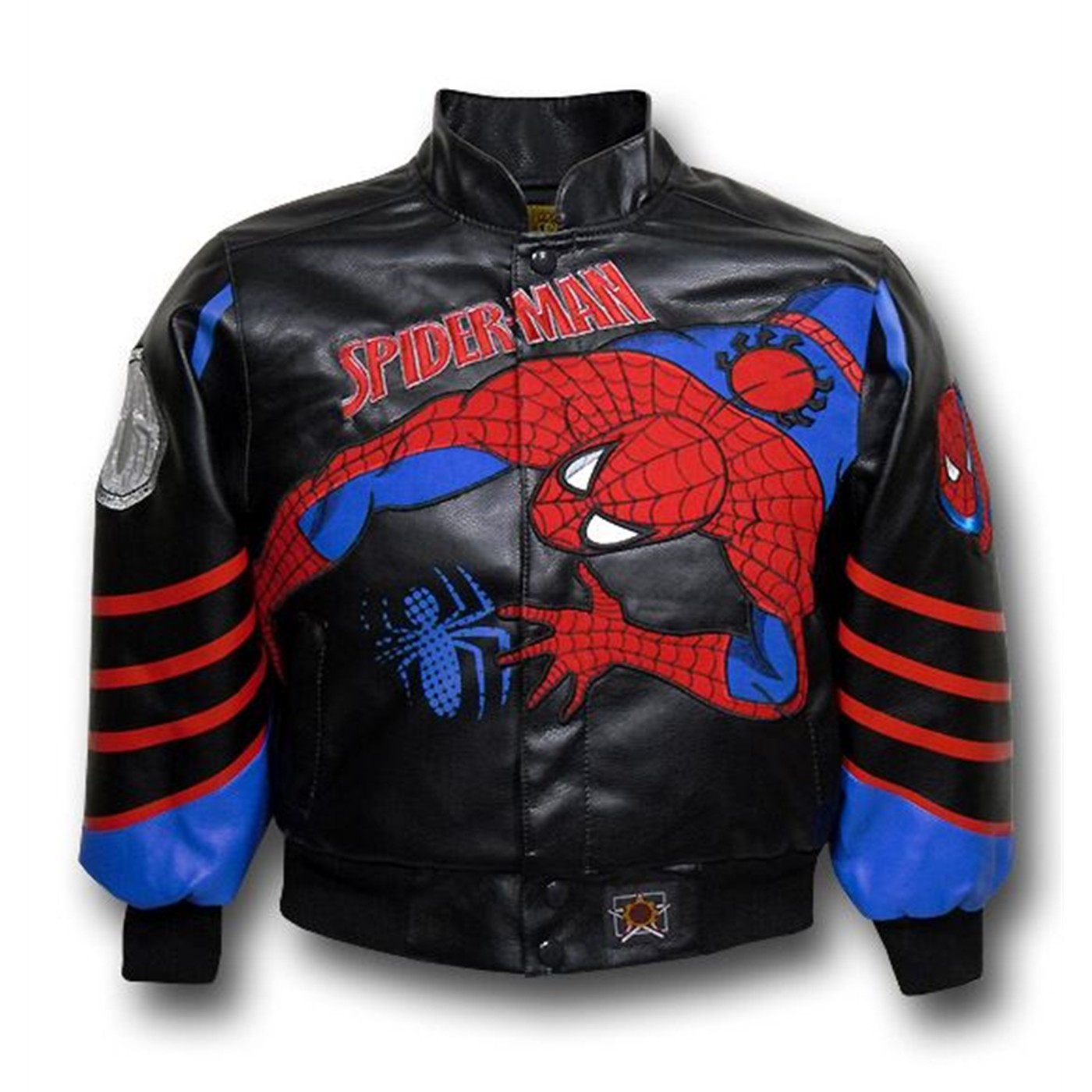 Spiderman Crawler Faux Leather Kids Jacket, Black