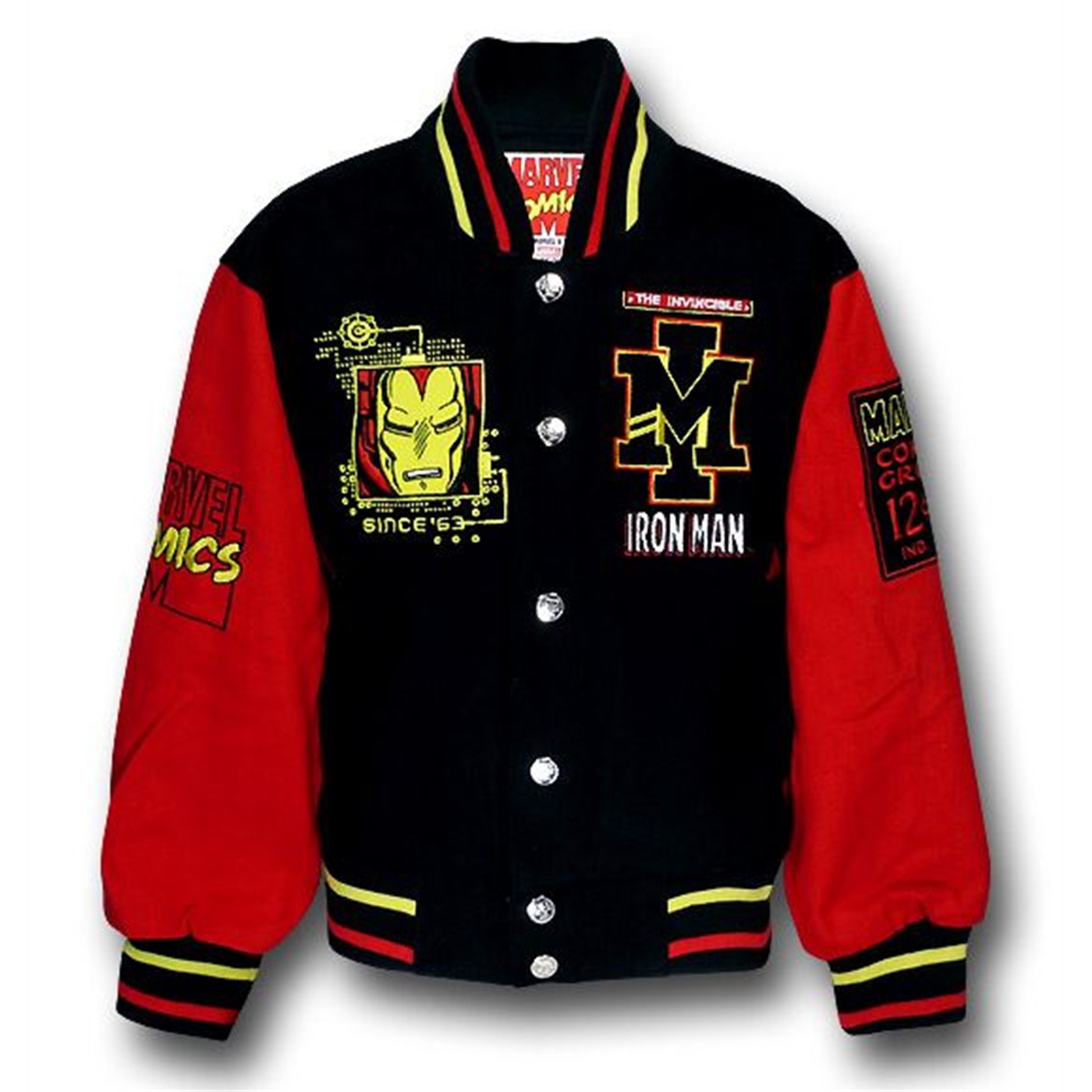 Iron Man '63 Varsity Kids Twill Jacket, Black