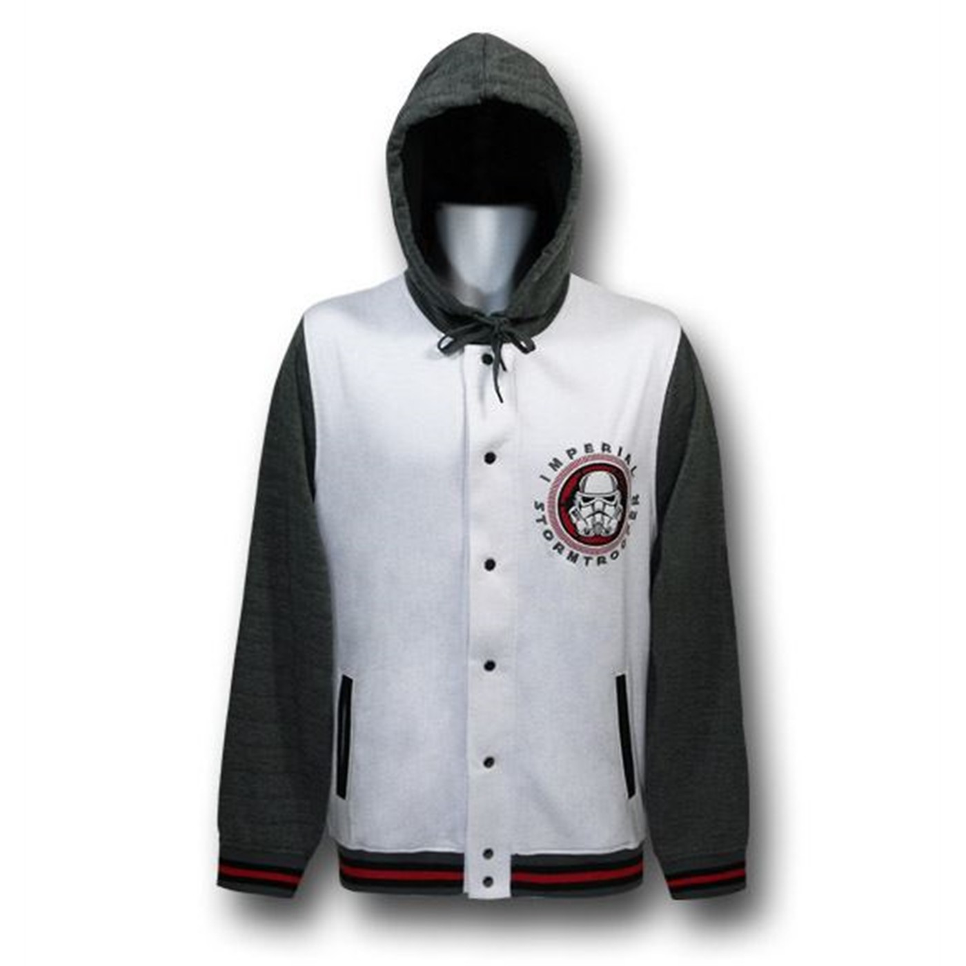 Star Wars Stormtrooper Hooded Lettermans Jacket, White