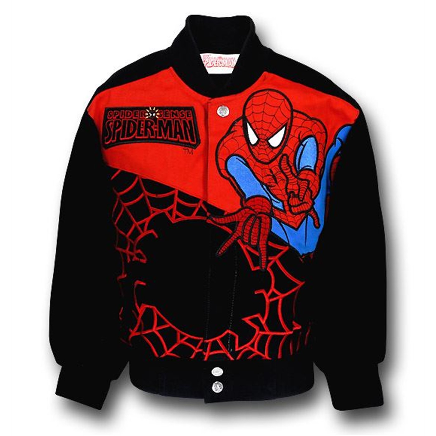 Spiderman Web Slinger Twill Kids Jacket, Black