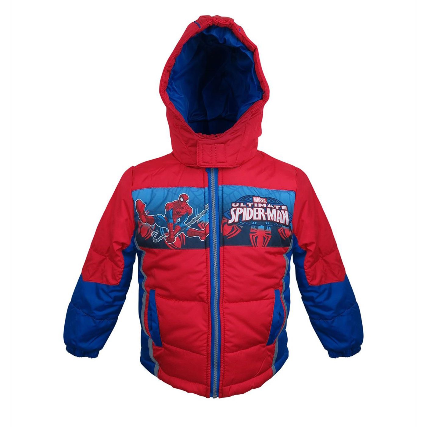 Spiderman Kids Puffer Jacket, Red