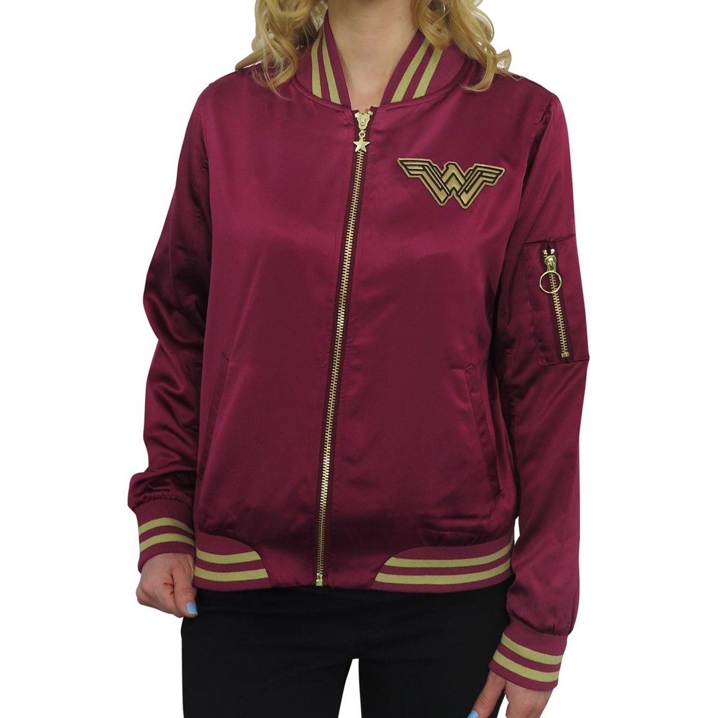 Wonder Woman Movie Logo Women's Bomber Jacket, Red