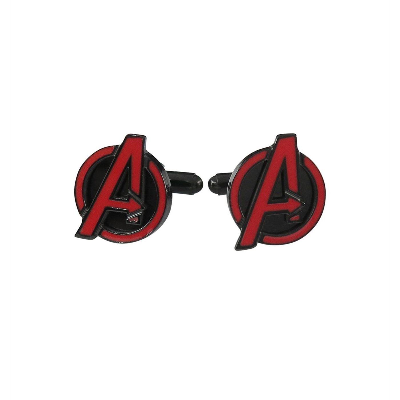 Avengers Red Black Stainless Steel Plated Cufflinks, Red