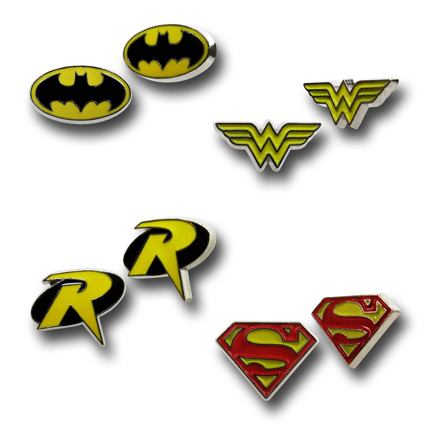 DC Comics Enamel Fill Earring Set, Yellow