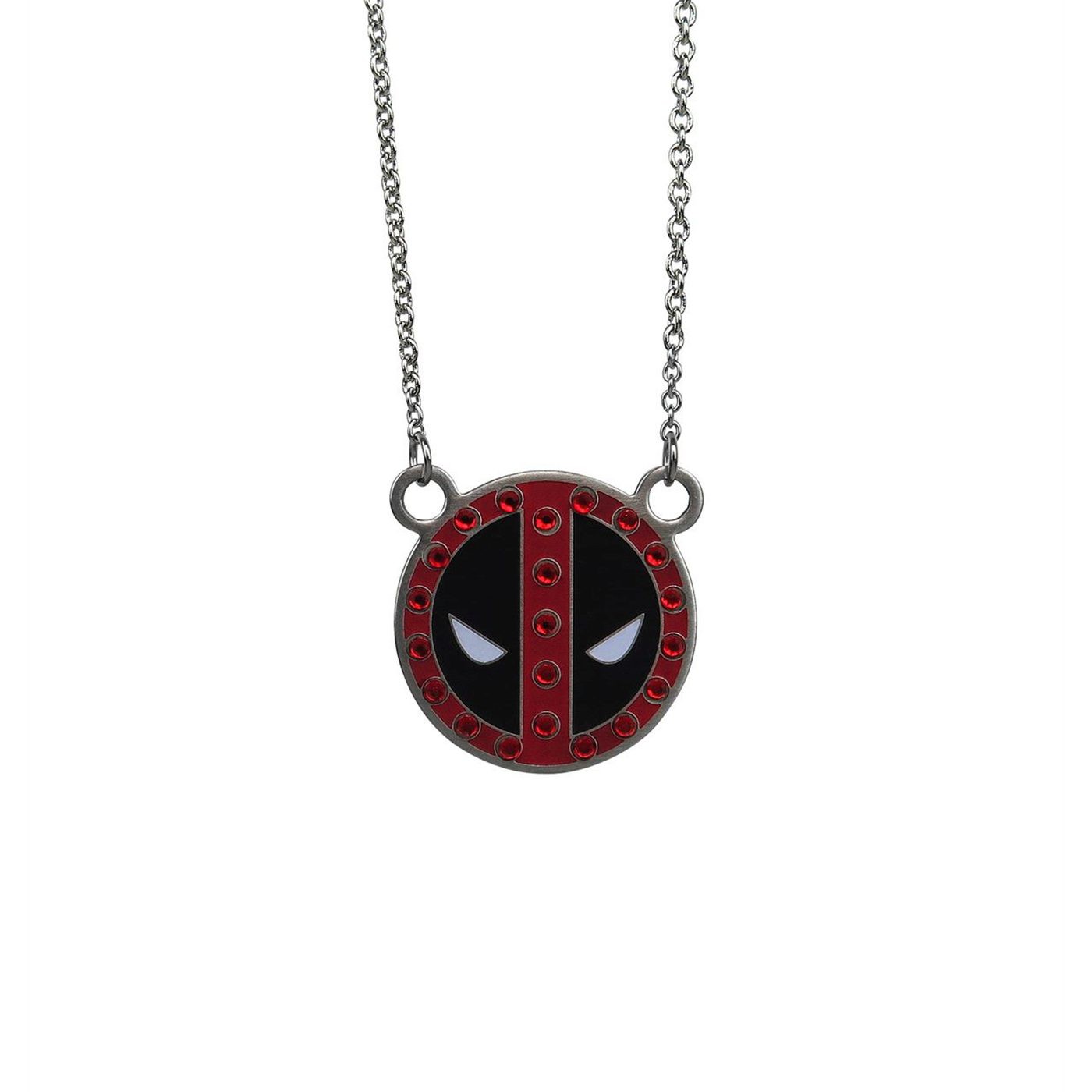 Deadpool Gems Symbol Pendant Necklace, Red