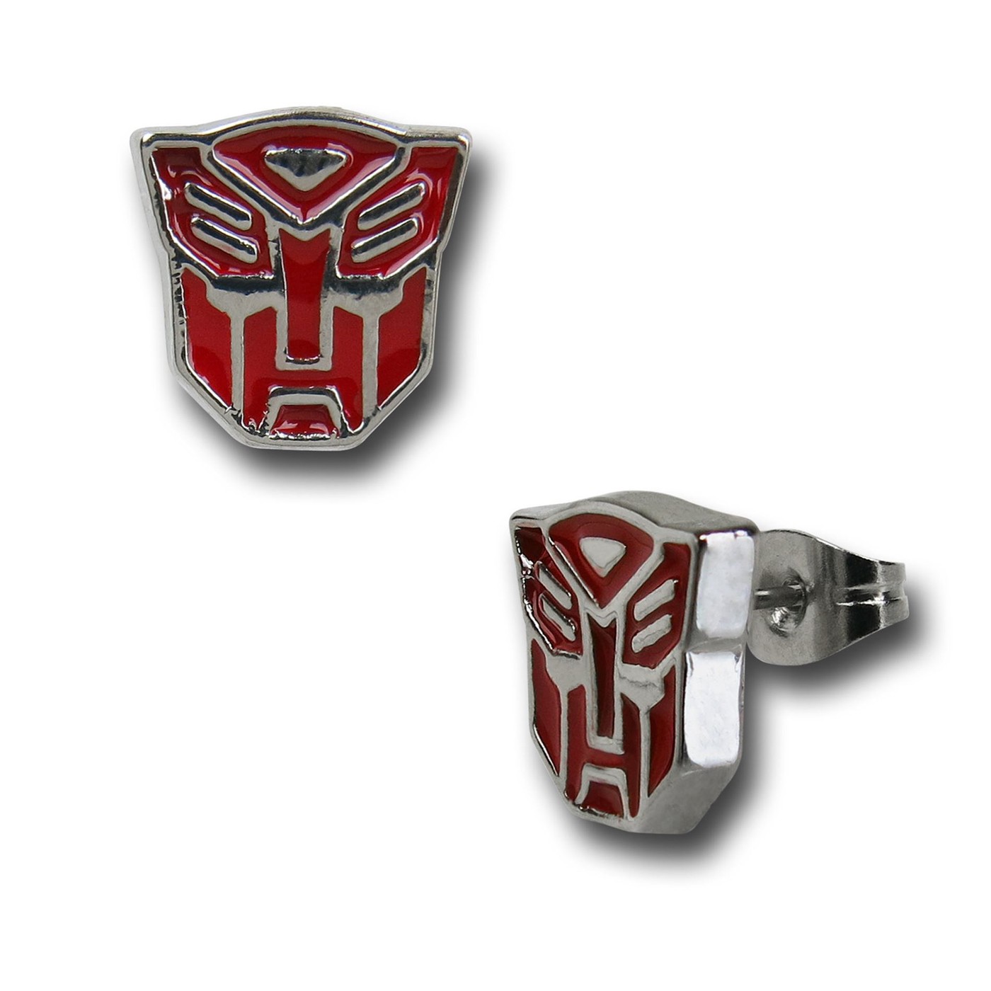 Transformers Autobot Stud Earrings, Red