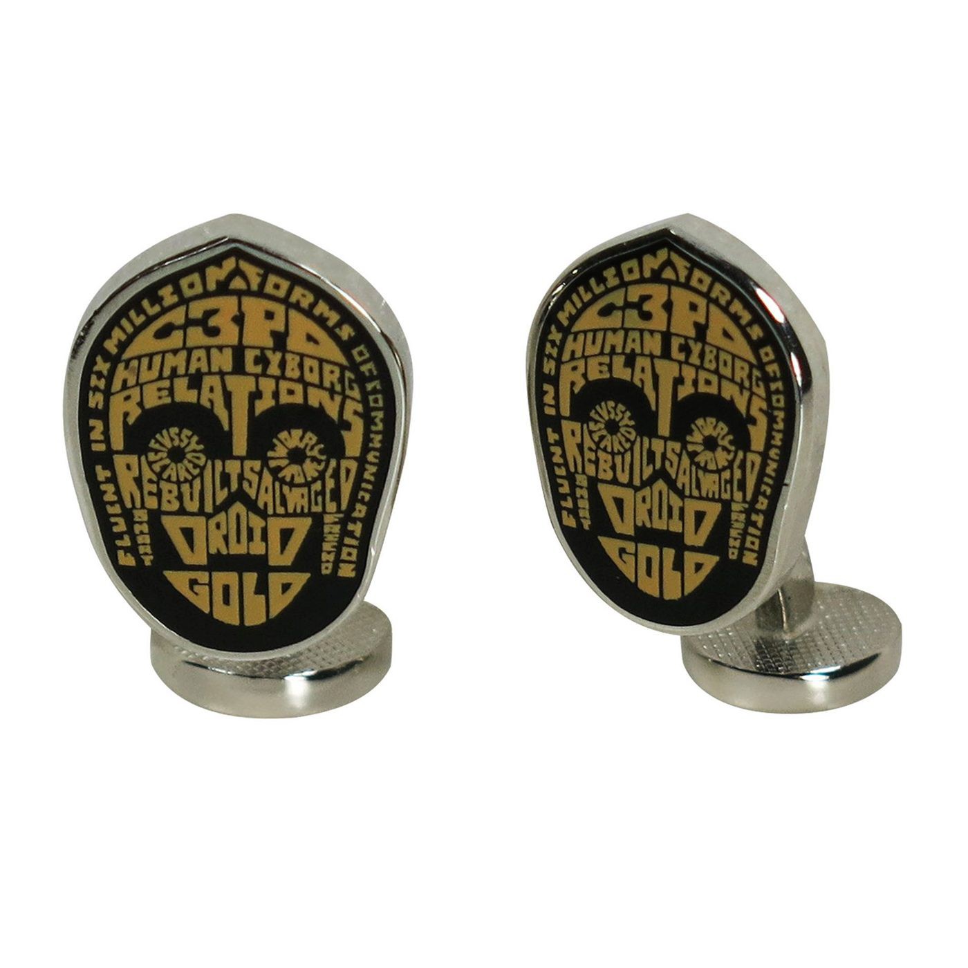 Star Wars C3PO Typography Cufflinks, Yellow