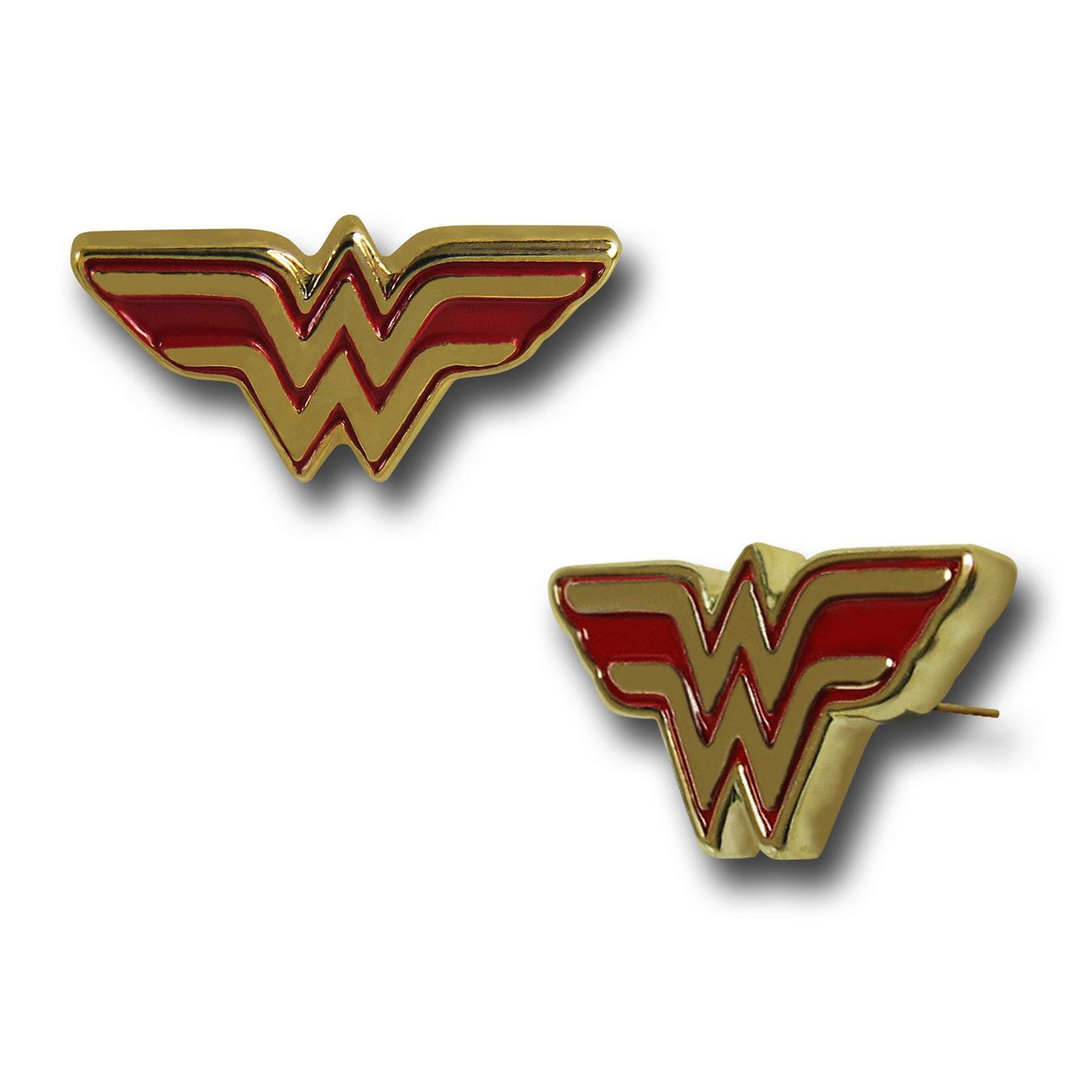 Wonder Woman Symbol Stud Earrings, Red