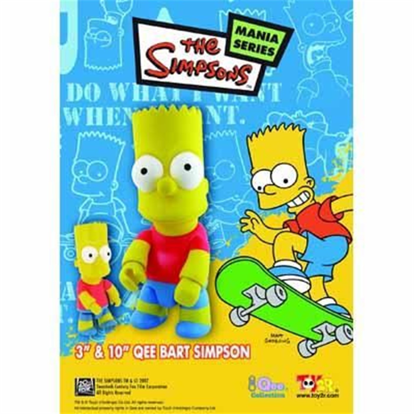 Bart Simpson 3 Inch Qee Keychain Figure