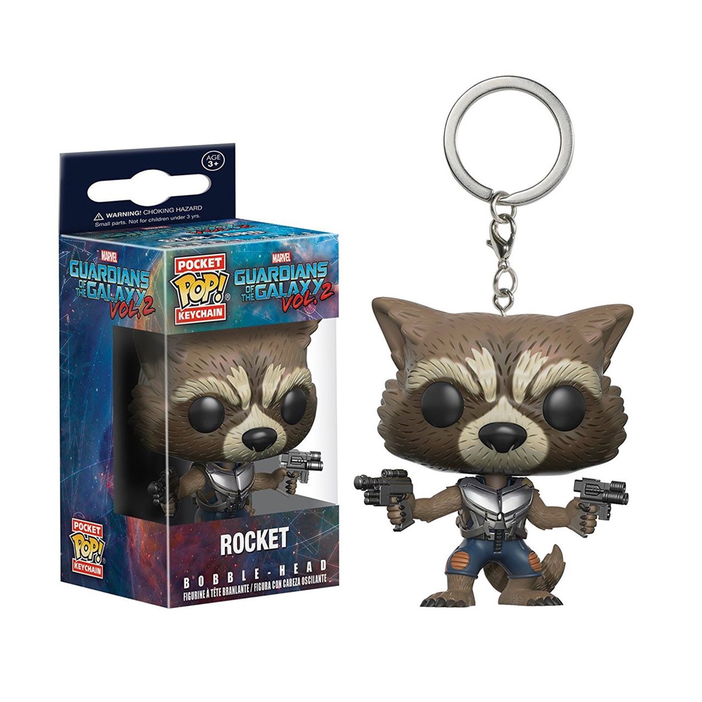 GOTG Vol. 2 Rocket Raccoon Funko Pocket Pop Keychain, Brown