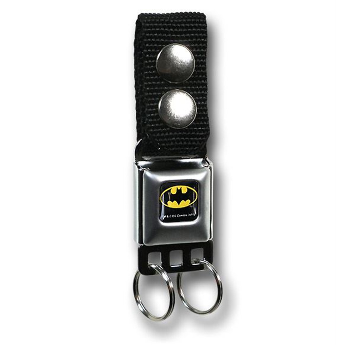 Batman Seatbelt Keychain w/Snap-On Belt Loop, Grey