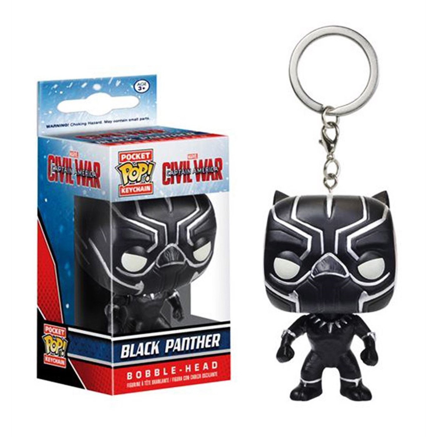 Captain America Civil War Black Panther Pop Keychain, Black