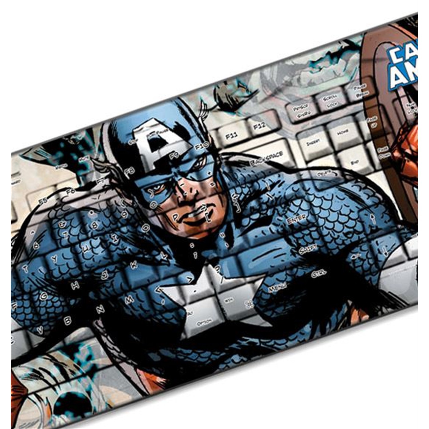 Captain America USB Keyboard, White
