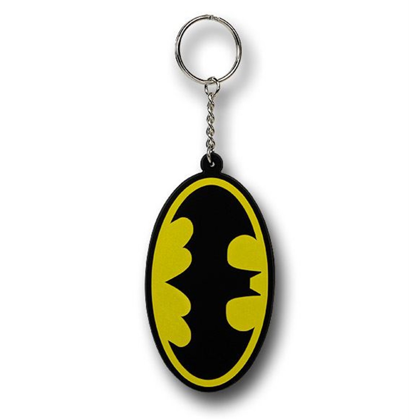 Batman Symbol Rubber Keychain, Grey