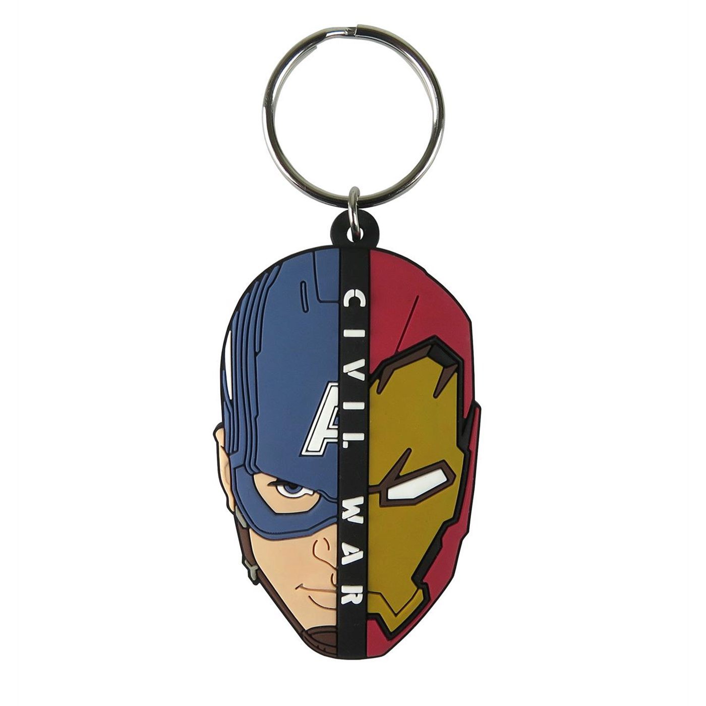 Captain America Civil War Duel Faces Keychain, Blue