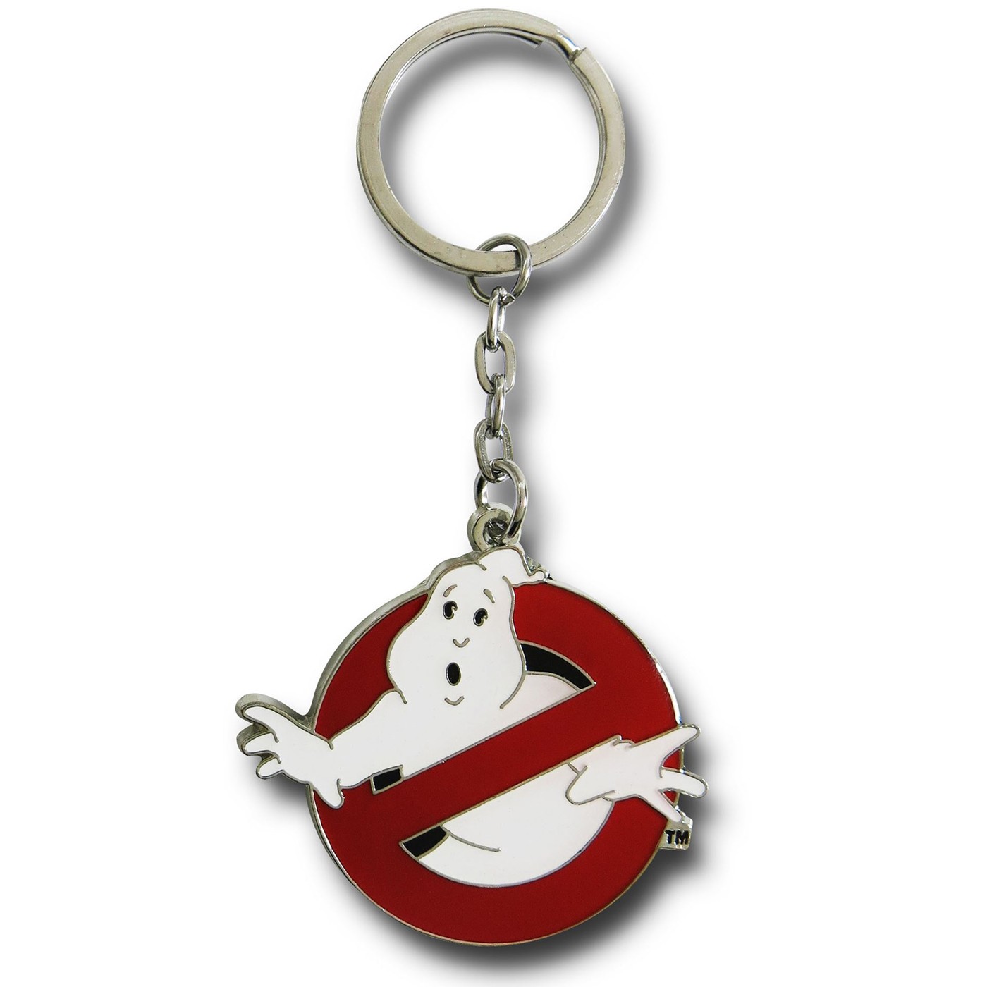 Ghostbusters Logo Keychain, White