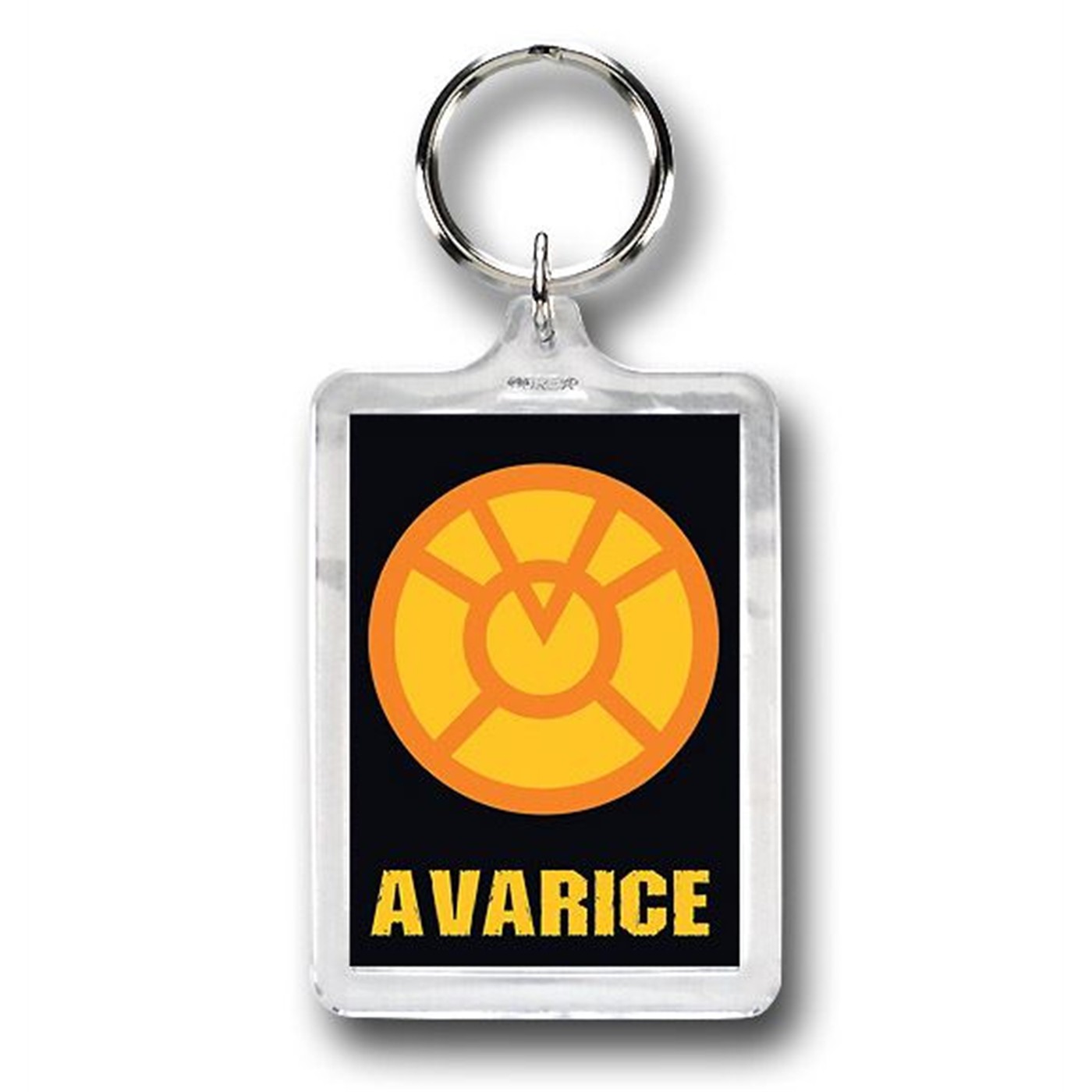 Green Lantern Avarice Symbol Lucite Keychain, Black