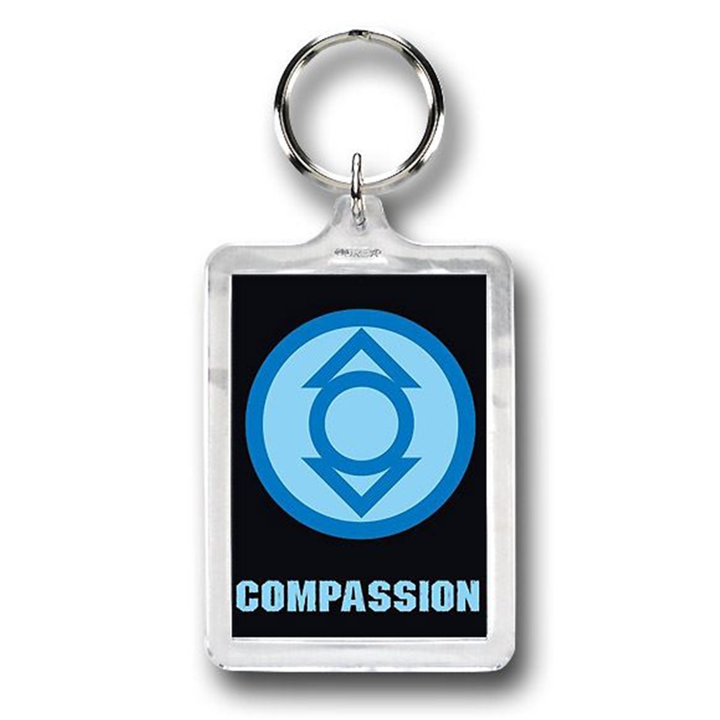 Green Lantern Compassion Symbol Lucite Keychain, Black