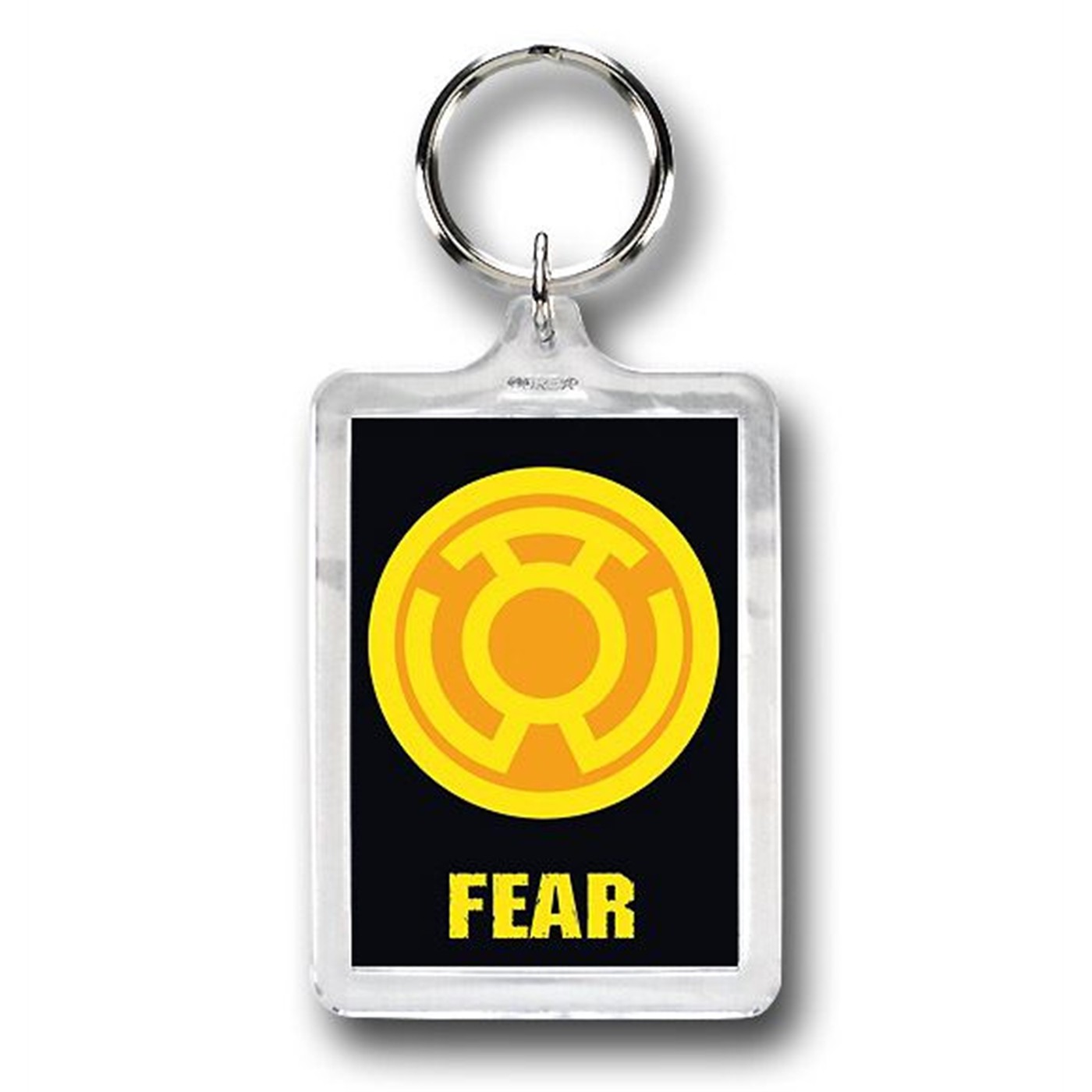 Green Lantern Fear Symbol Lucite Keychain, Black