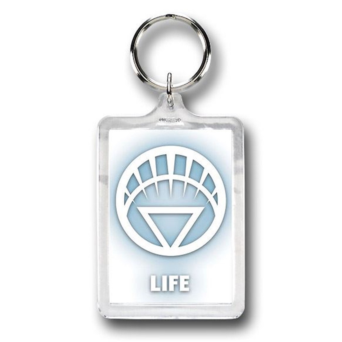 Green Lantern Life Symbol Lucite Keychain, White