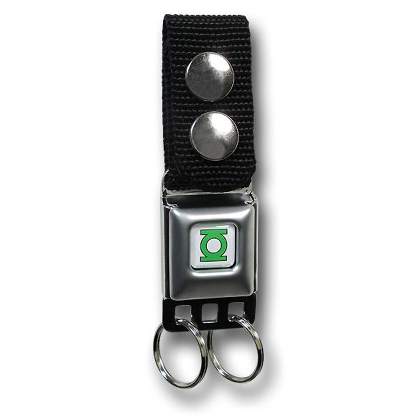 Green Lantern Seatbelt Keychain w/Snap-On Belt Loop, Grey