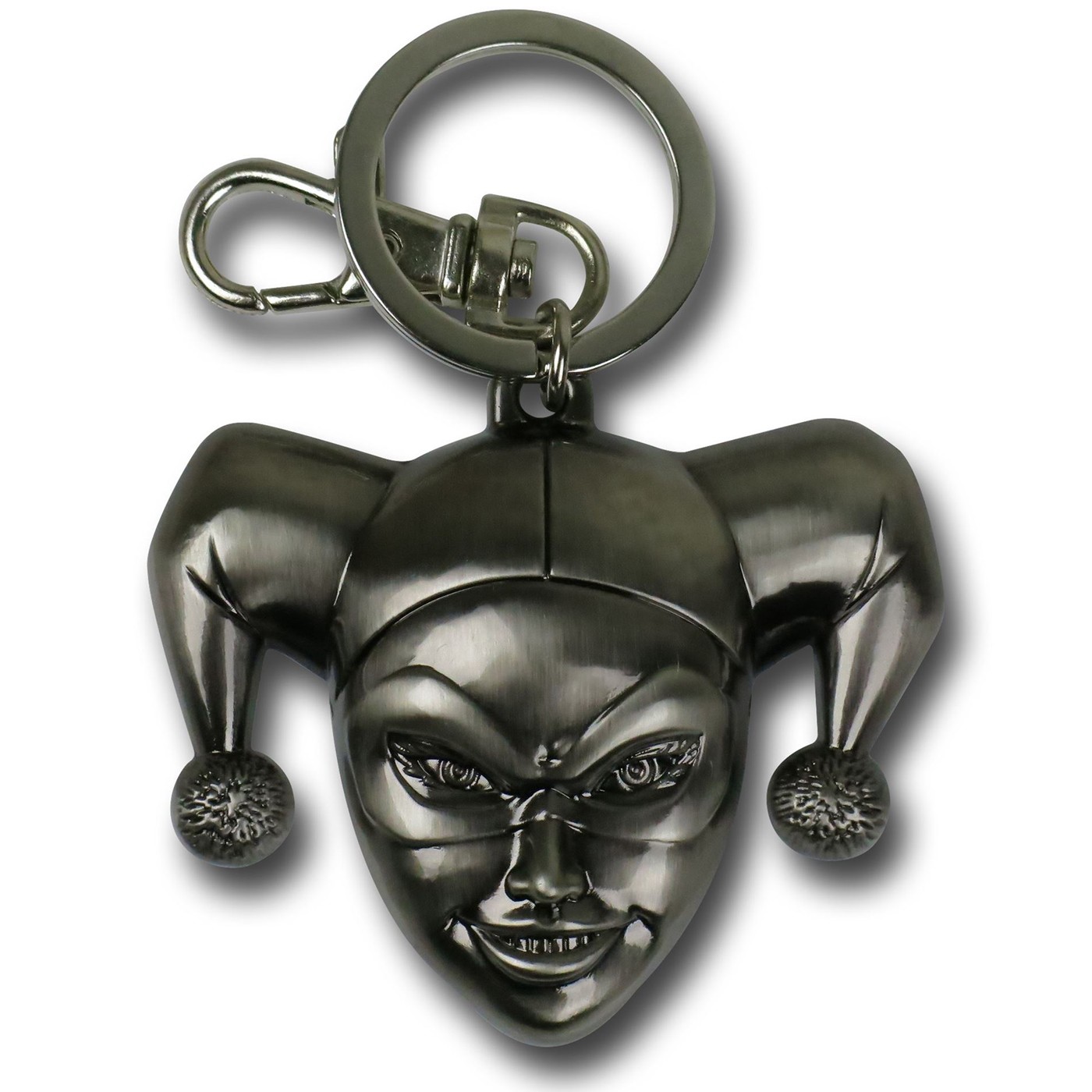 Harley Quinn Head Pewter Keychain